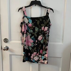 INC International Concepts Black Floral Top
